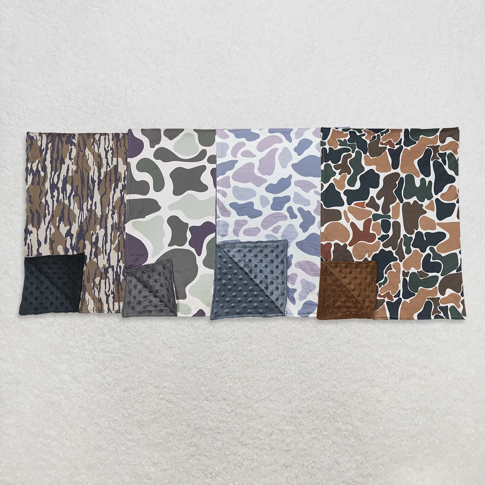 

Sibling Baby Kids Green Camo Minky Blanket Olive Camouflage Hunting Blankets Soft Toddler Blankets for All Seasons29*43 inches