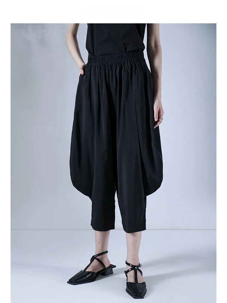 

Женские летние брюки Original Route Silk Lantern: тонкие, модные, на заказ, широкие, повседневные, укороченные (7/8), в стиле Харлан