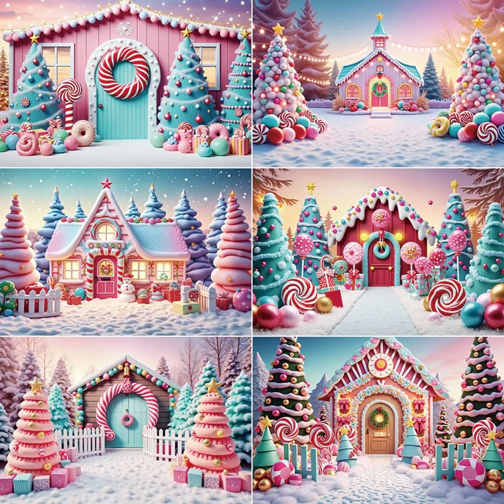 MOON.QG Christmas 2025 Home Decoration Backdrop Xmas New Year Candyland Background Child Photography Studio Photo Accessories