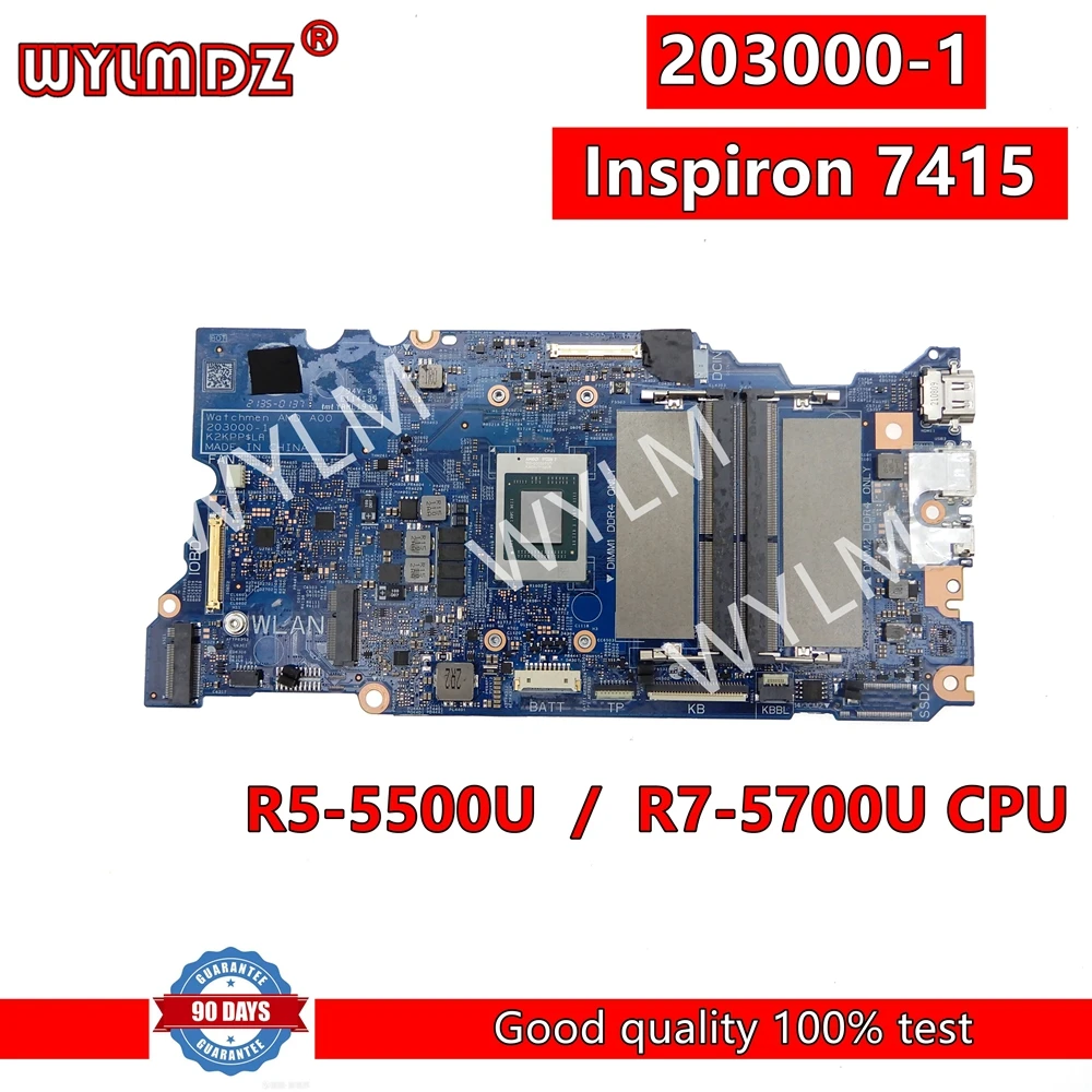 placa mae para laptop cpu para dell inspiron 7415 r55500u r7 5700u r7 5700u mainboard cn 09x2g7 0mdmxx teste ok 2030001 01