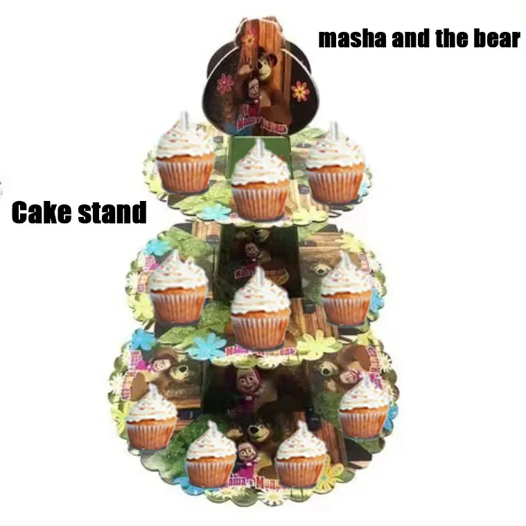 لوازم حفلات أعياد الميلاد للأطفال من ماشا آند ذا بير، حامل كيك صغير لتزيين الكيك، حامل الحلوى، ديكور الطاولة