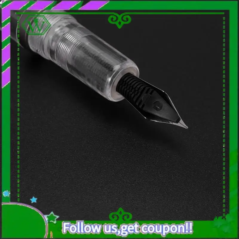 ABIK-10Pcs 0.5Mm Nib Fountain Pen With Eyedropper High Capacity Transparent Pens Office School Supplies Gray