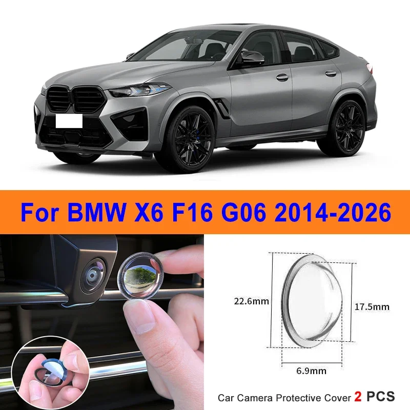 

360 Reverse Image Car Camera Cover Anti-Scratch PC Lens Protector Stickers For BMW X6 F16 G06 2014-2026 2Pcs