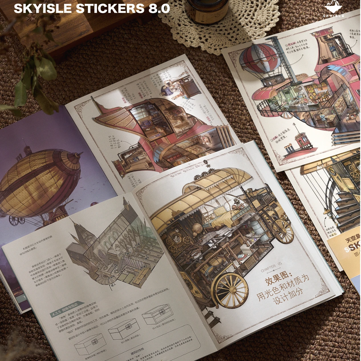 

Kawaii 3D Miniature Scene Retro Architectural Style Landscape Stickers DIY Handmade Stacking Fun Scrapbook Stickers