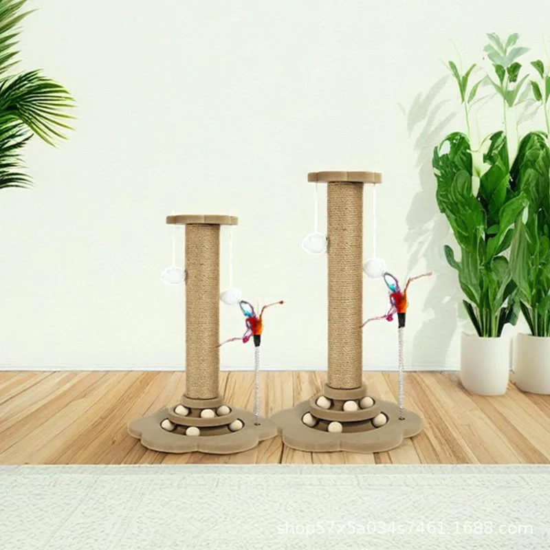 Large Roman Column Cat Climbing Frame - Sturdy Sisal Scratching Post, Non-Fading Cat Scratching Column, and Fun Toy for Felines