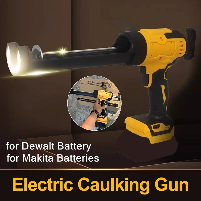 

18V Electric Caulking Gun 6 Speeds Adjustable For Makita/Dewalt 21V Battery Wireless Glass Glue Gun,Filling Sealants Glue Gun