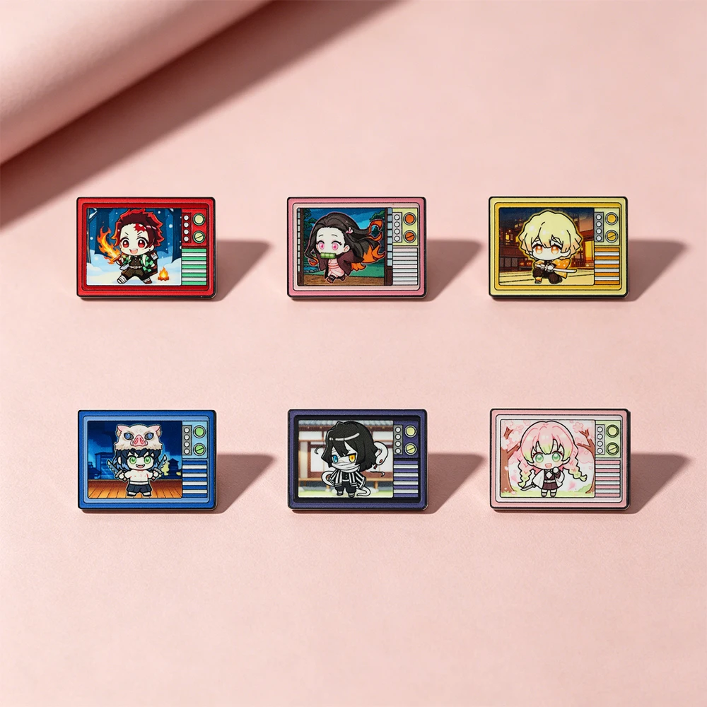6Pcs Demon Slayer Retro Anime - Vintage Brooch Pin 评论和价格
