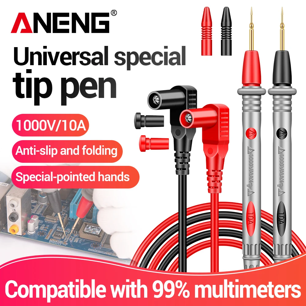 ANENG PT1005B 10A 1000V Digital Multimeter Probe Universal Test Lead Needle Pin Wire Pen Cable Kit Current Voltmeter Tester Wire