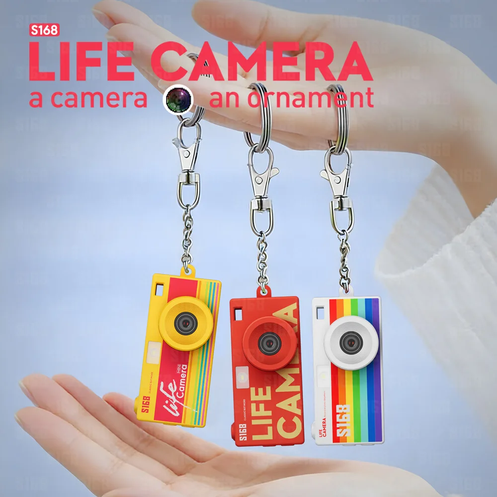 S168 2K HD Ultra-Thin Mini Digital Camera Large Screen Life Camera with Keychain Portable Vlogging Camcorder