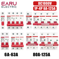 DC 1000V 1P 2P 3P 4P Solar Mini Circuit Breaker Overload Protection Switch 6A~63A/80A 100A 125A MCB for Photovoltaic PV System