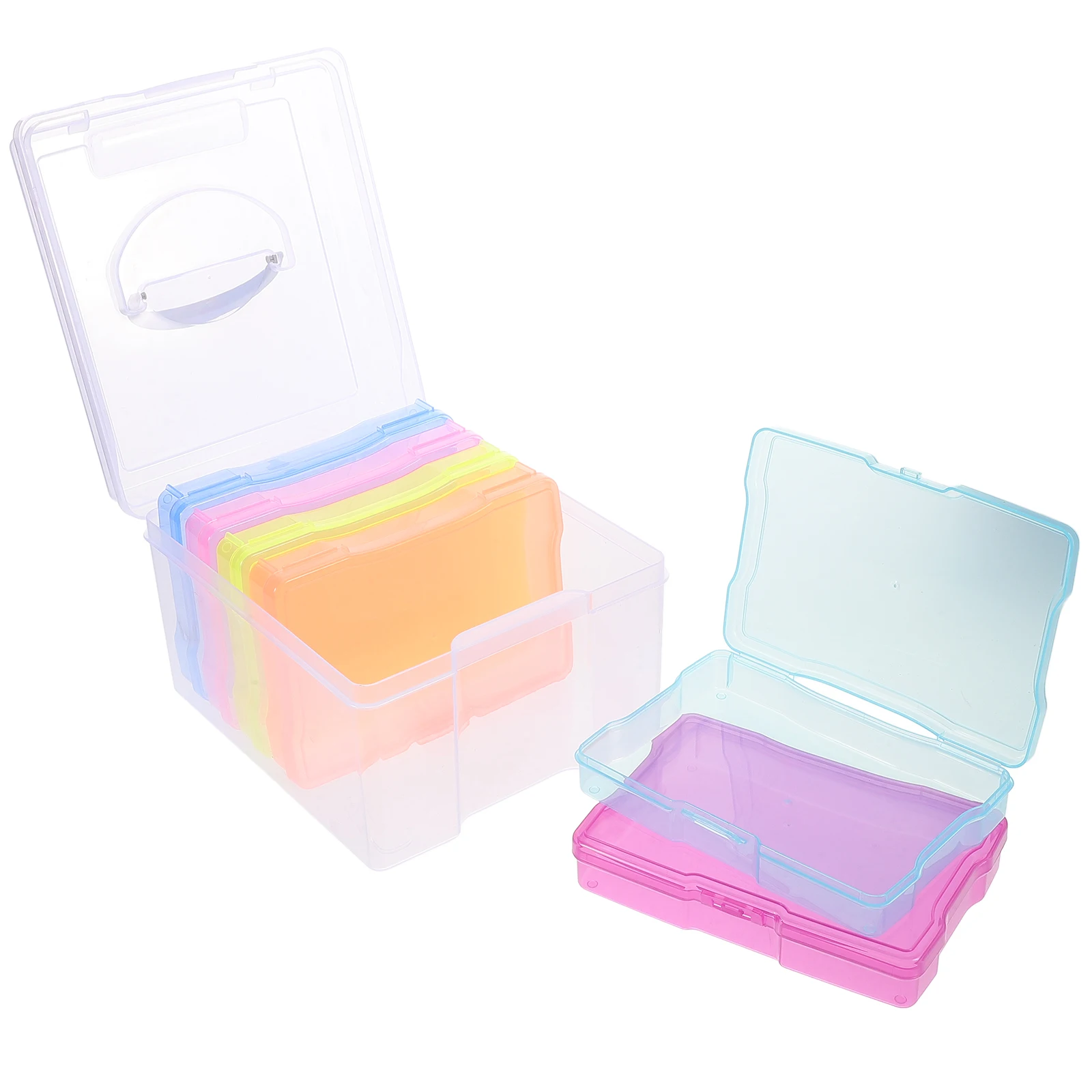 

Picture Photo Storage Box Plastic Container for Paper Small Object Organizer Large