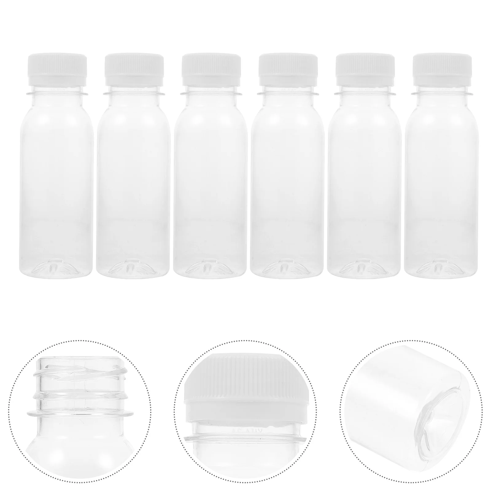 

6 Pcs Milk Bottle Small Bottles with Lids Mini Plastic Reusable Baby Empty Water for Kids Fridge Containers Refrigerator