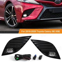 For Toyota Camry XSE SE 2018 2019 2020 LED Fog Lamps DRL Daytime Running Lights Switch Harness Covers Foglights Headlights 12V