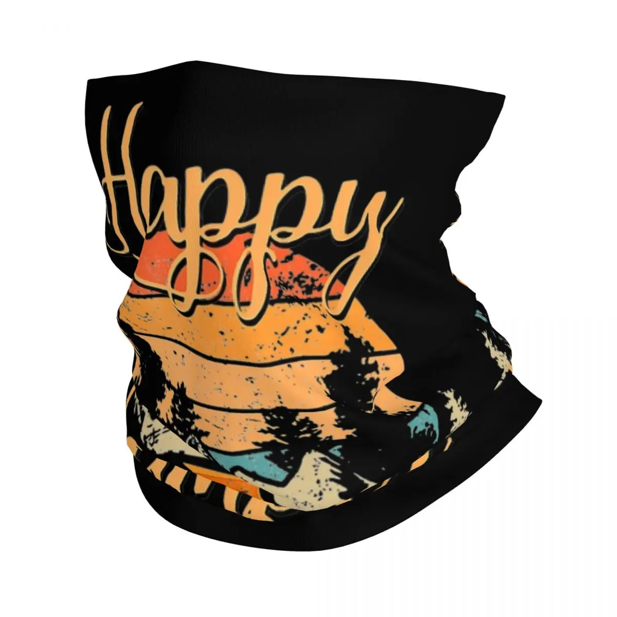 

Camping Hiking Lover Present Happy Camping Bandana Neck Gaiter Balaclavas Wrap Scarf Warm Headband Fishing Unisex Adult Washable