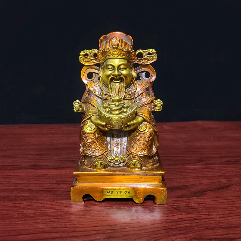 

Bronze statue of the God of wealth in brass, God of wealth in literature, Buddha statues, home decorations, handicrafts