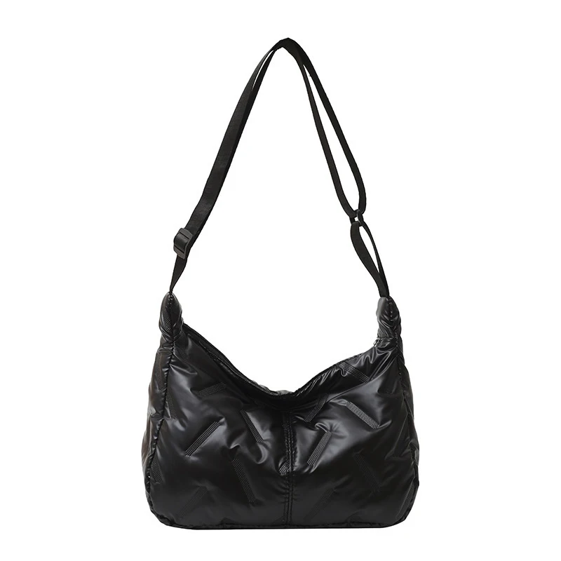 Mode Puffy Hobo Bag Daunen Tote Handtaschen Frauen Stepp Tote Tasche Große Kapazität Gepolsterte Schulter Tasche Casual Winter Pendeln Tasche – Detail 32
