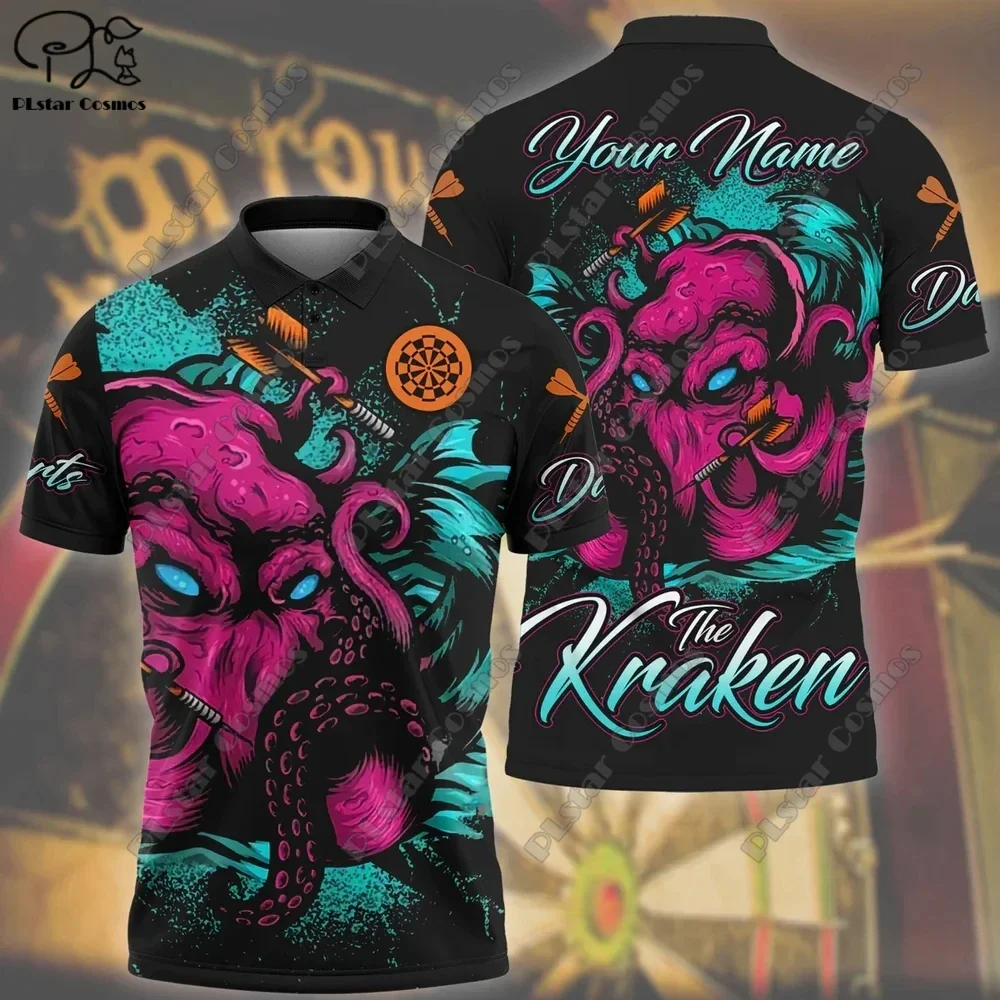 PLstar Cosmos 3D Printing Custom Name Polo Shirts Summer Street Casual Tops Sleeveless T-Shirt Darts Lovers Collection 5