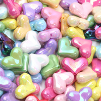 10/20pcs 2Size Mixcolor Acrylic Heart Beads Loose Spacer Beads For Jewelry Making Diy Bracelet Necklace Phone Chain Decor Craft