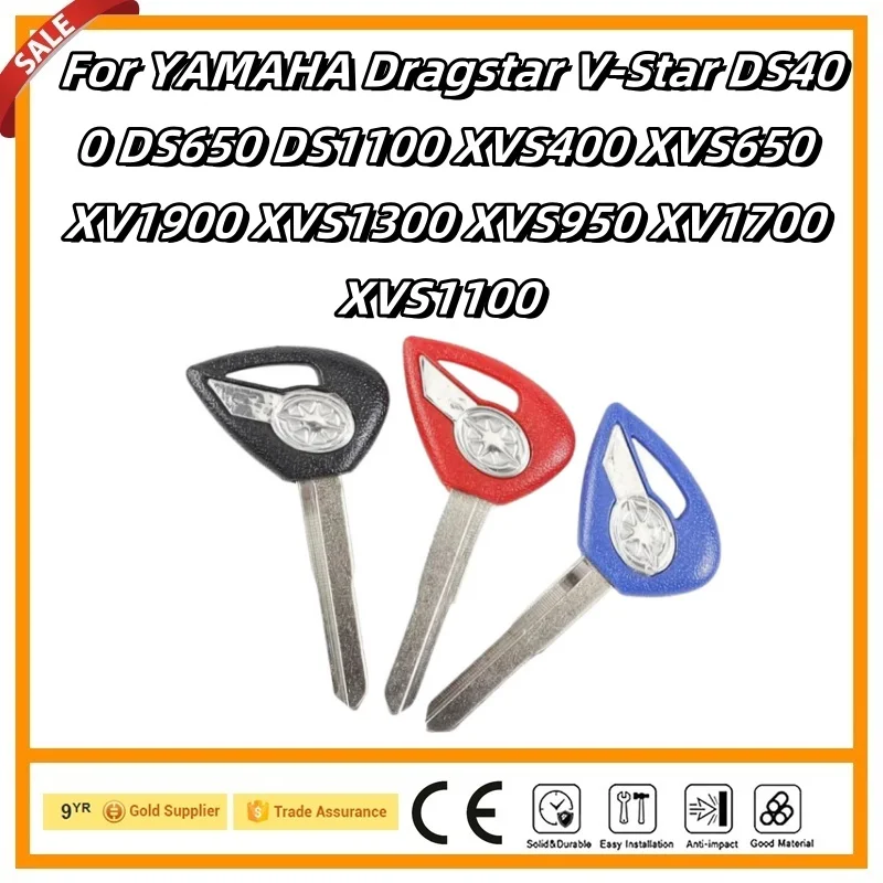 3Pcs Motorcycle Blank Key Replace Uncut Keys For YAMAHA Dragstar V-Star DS400 DS650 XVS400 XVS650 XV1900 XVS1300 XVS950 XV1700