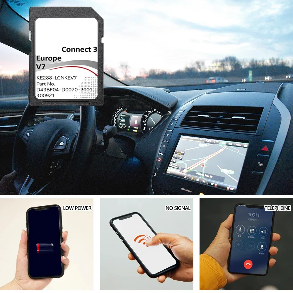 for Nissan PULSAR 2014 2015 Sat Nav Connect3 V7 Italy Poland Norway Map GPS Navigation SD Card