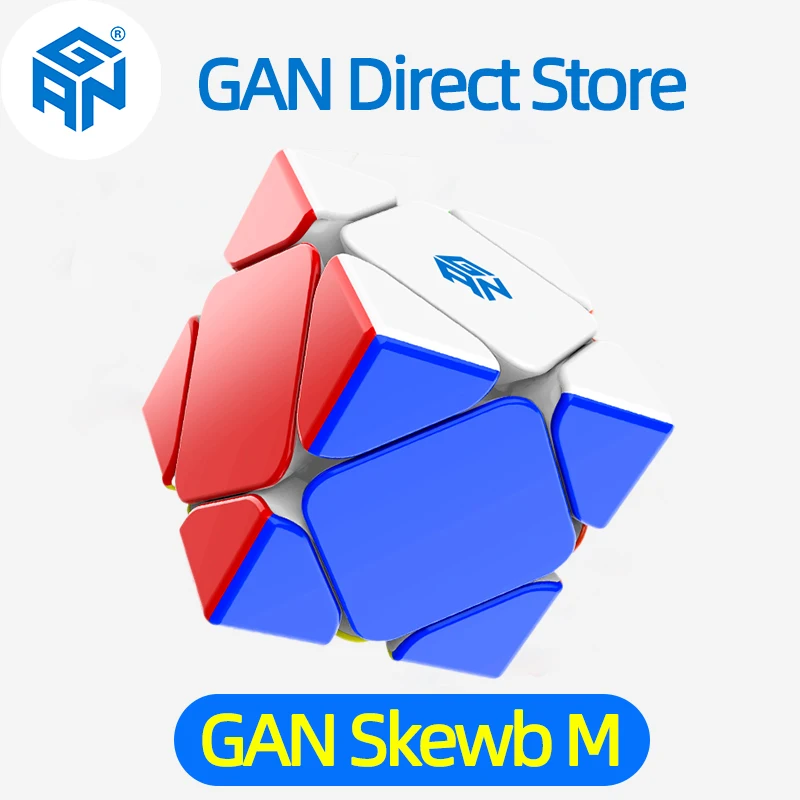 GAN Skewb Magnetischer Geschwindigkeitswürfel M Stickerless skewb Gan Speedcube 32 Magnete Verbesserte Version Professioneller Zauberwürfel Puzzlespielzeug