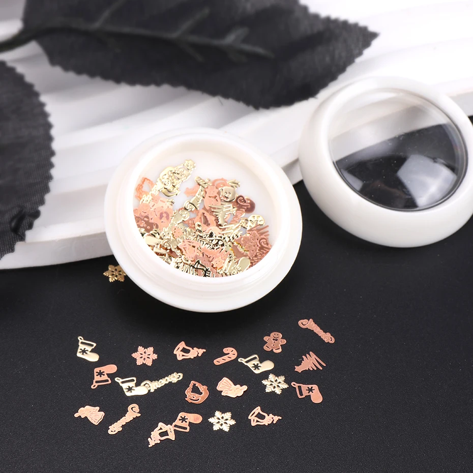 ฤดูหนาวคริสต์มาสเงินผสมเกล็ดหิมะเล็บ Glitter เลื่อมเล็บ Paillette อุปกรณ์เคล็ดลับอุปกรณ์ตกแต่งเล็บ