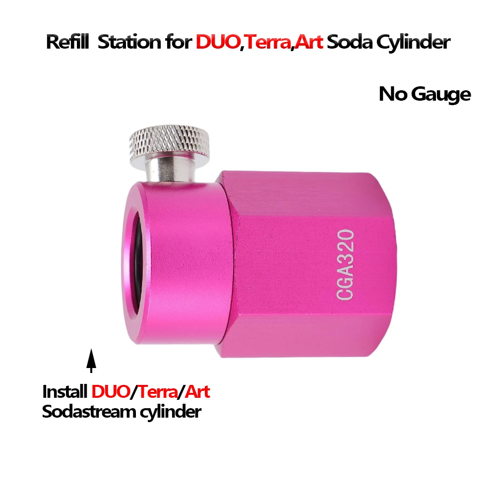 CO2 Quick Connect Cylinder Refill Adapter Filling Adaptor Charing Station for Sodastream Pink Canister
