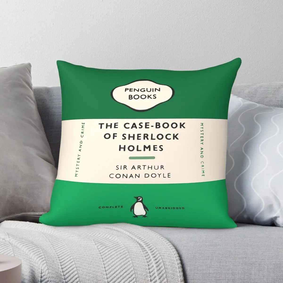 Penguin Book George Orwell Square Pillowcase Polyester Linen Velvet Pattern Zip Decorative Car Cushion Cover 45x45