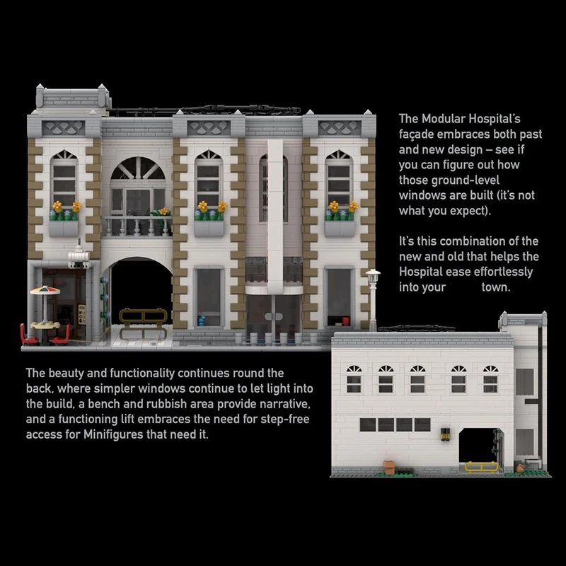 Moc blocos de construção modular hospital trazer aeronaves de resgate tijolos modelo diy montagem brinquedo construção feriado presentes aniversário