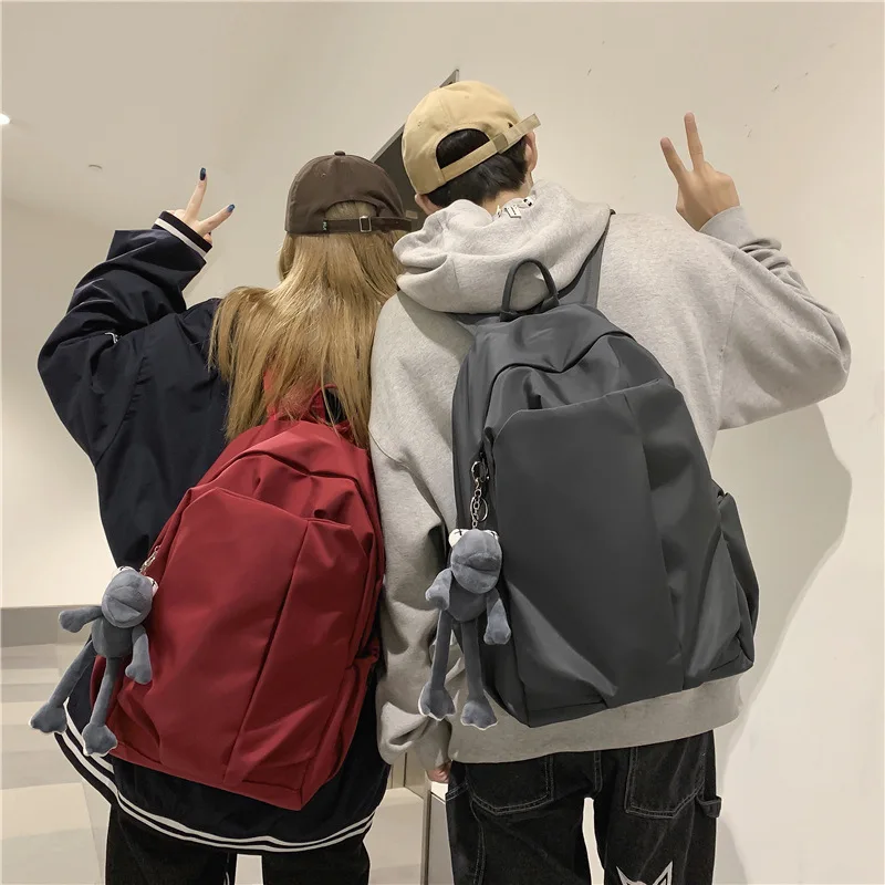 Schoolbag Students Cool Casual Simple Large Capacity 2023 New Fashionable Backpack Solid Color Casual Simple Travel Backpack