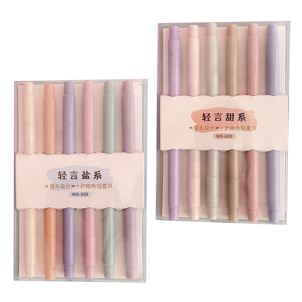 

12pcs Fluorescent Pens Highlighter For Students Office School Supply Art Marker Portable Book Marker Convenient Mark Pen