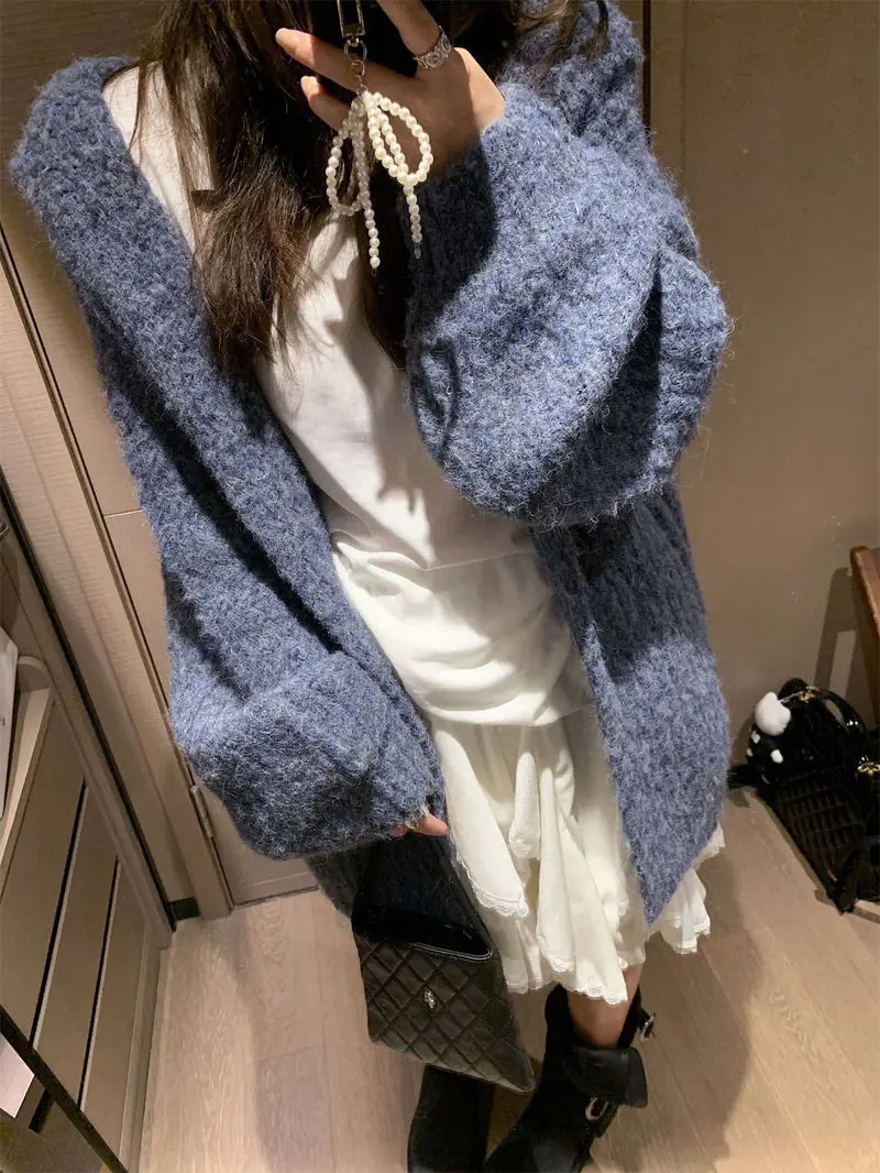 

Удлиненные кардиганы для женщин, летние, до колен, без рукавов, в стиле Y2K, с широким воротником, ажурные, однотонные, с этническим узором, на пуговицах, в стиле Y2K