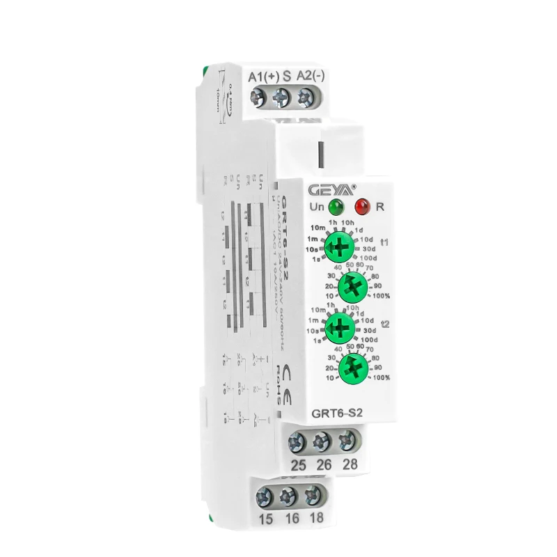 AliExpress GEYA GRT6-S Cycle Time Delay Relay AC/DC24V-240V Asymmetric Relay SPDT 220V 10A Electronic Repeat Relay