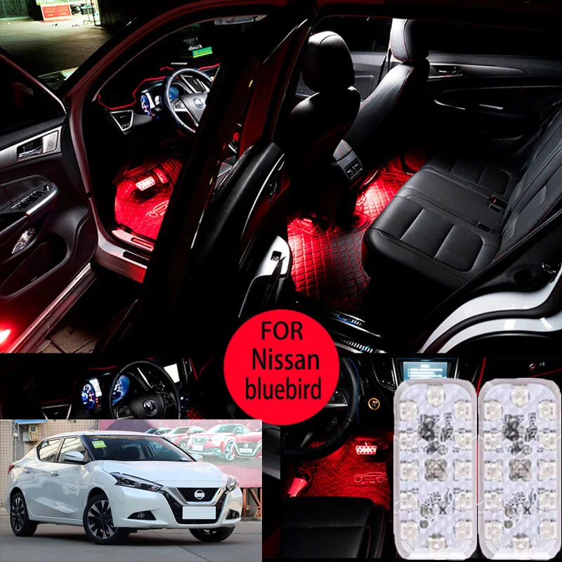 

FOR Nissan bluebird LED Car Interior Ambient Foot Light Atmosphere Decorative Lamps Party decoration lights Neon strips