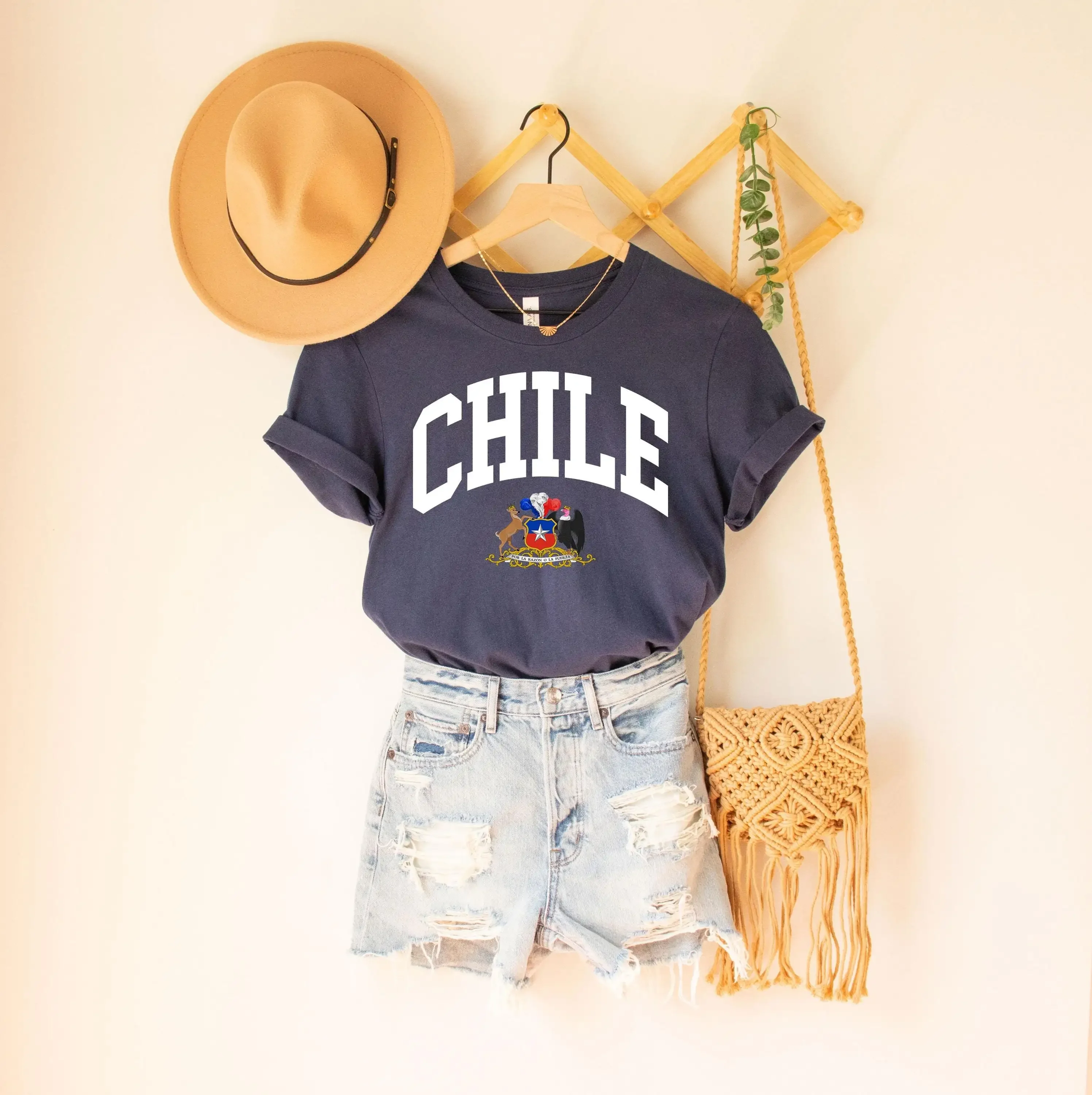 Chile T Shirt Coat of arms Chilean flag