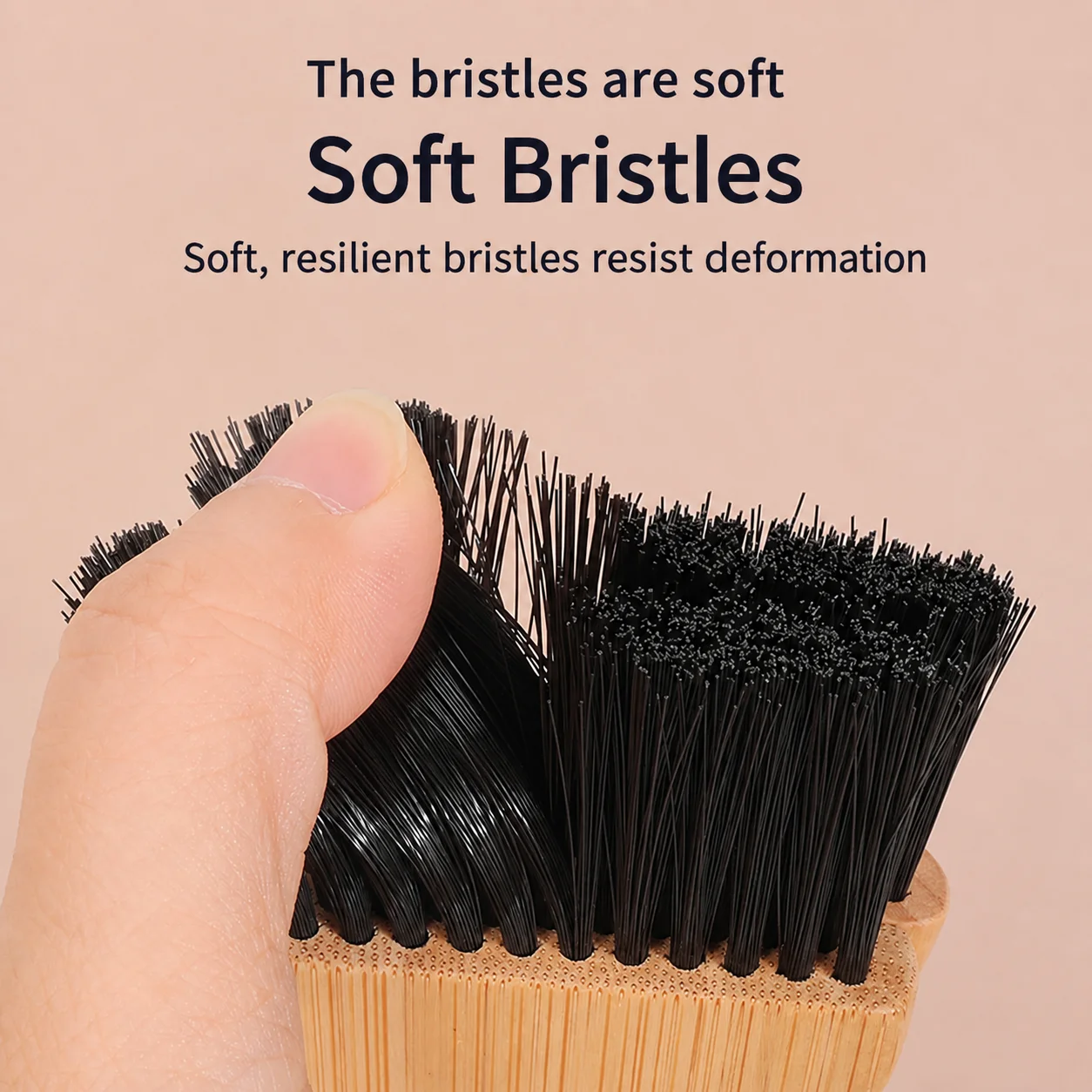 Wooden Handle Hair Dye Brush Nylon Bristles Tinting Tool Salon Bleach Coloring Applicator with Sectioning Tail for Styling