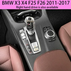 Suitable for F25 F26 Interior Stickers, Carbon Fiber Modified Film for Central Control Gear Shift for BMW X3 X4 2011-2017