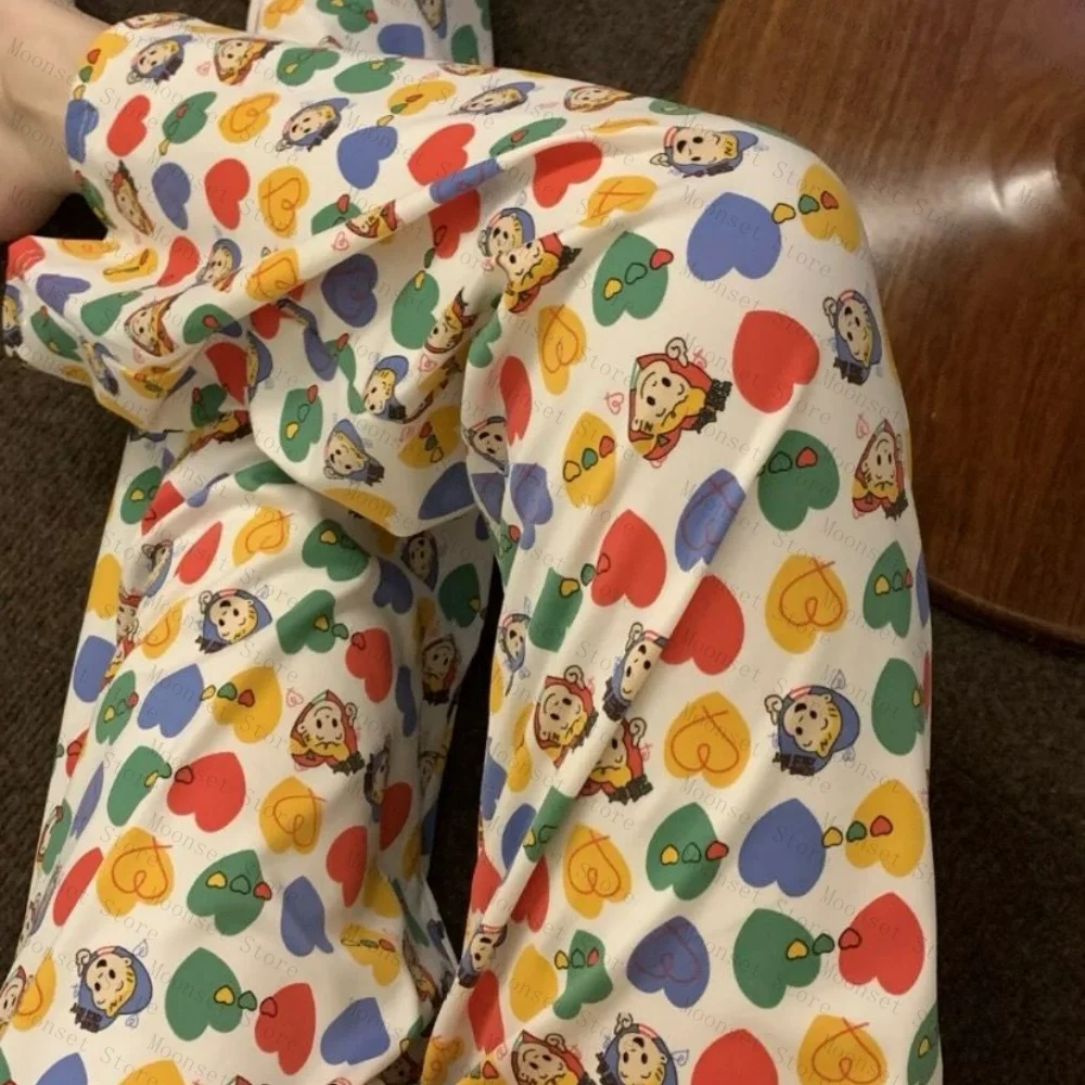 سراويل منزلية نسائية من حرير الحليب للخريف والشتاء سراويل بيجامة بنمط جديد ناعمة ومريحة يمكن ارتداؤها في الخارج #5