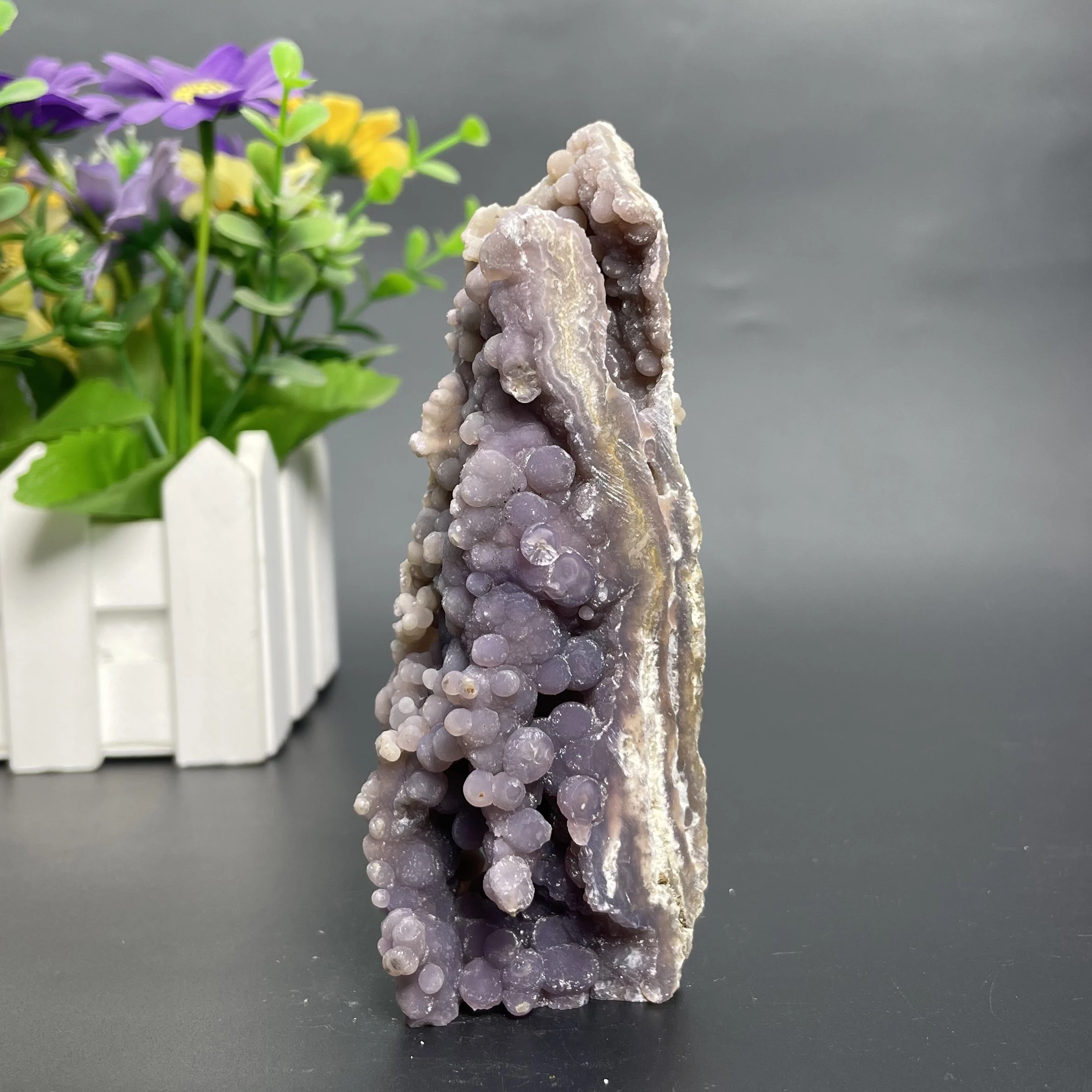 174g Natural Stone Grape Agate Tower Polished Crystal Wand Point Reiki Healing Gift Room Decor Obelisk Y2962