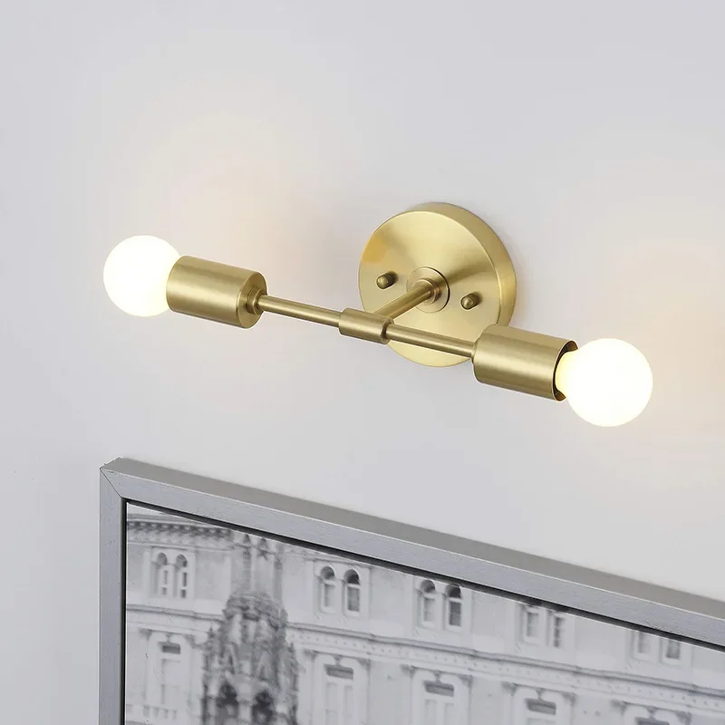 DurablePopular American Double-headed Wall Lamp Led Simple Wrought Iron Lamp Bathroom Bathroom
