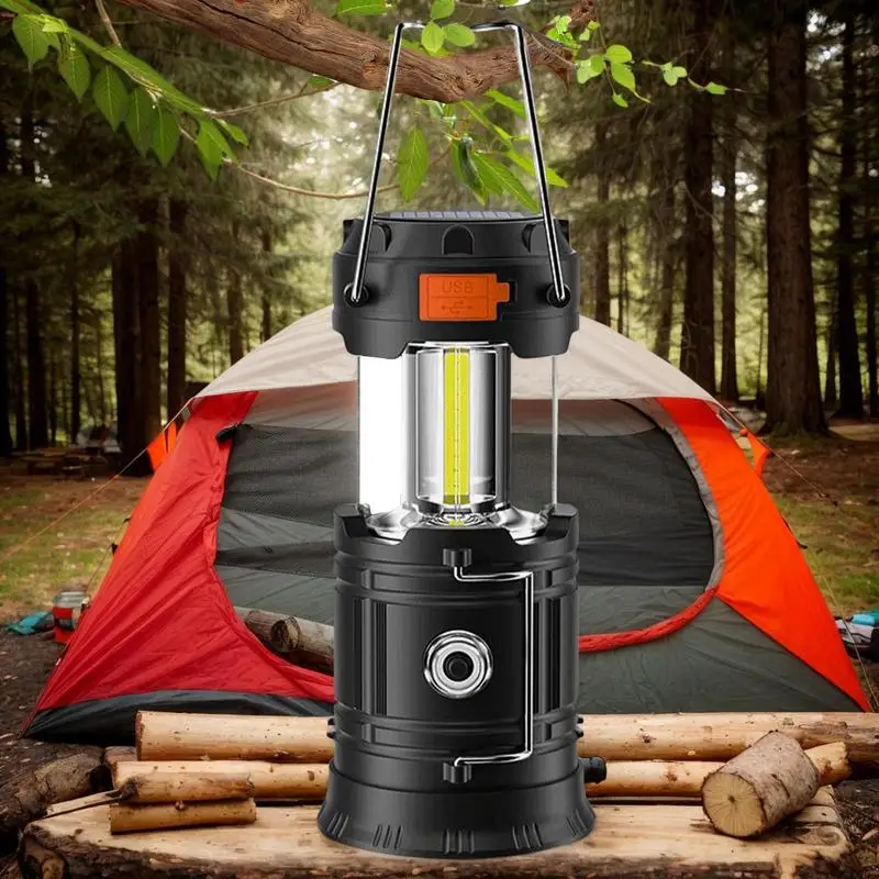 Solar Camping Lantern 1200 MAh Hand Crank Lantern High Brightness Long-Lasting Portable Camp Gear For Survival Tent Power Outage