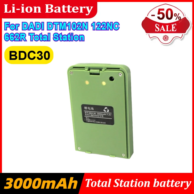

BDC30 7.2V 3000mAh Battery for DADI DTM102N 122NC 662R Total Station 112NC DE2A Electronic Theodolite
