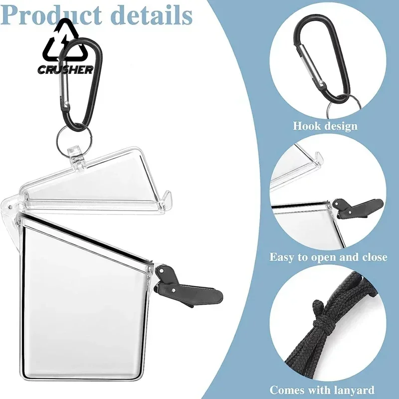 CRUSHER Transparent Cigarette Case Hanging Neck Style Waterproof Sealing Small Tobacco Box Portable Cardcase Smoking Accessories