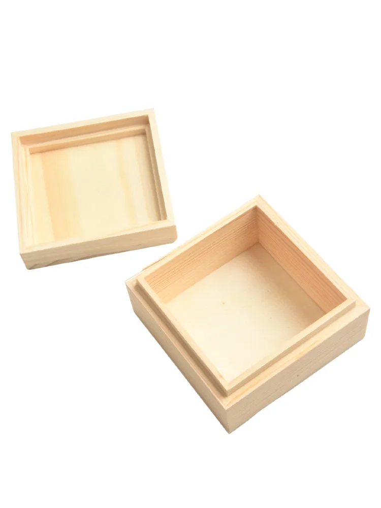 Wooden Box For Storage Keepsake Boxes Wedding Christening  Boxes Pine Upper Lower Lid Storage Box Jewelry Collection Box Tools