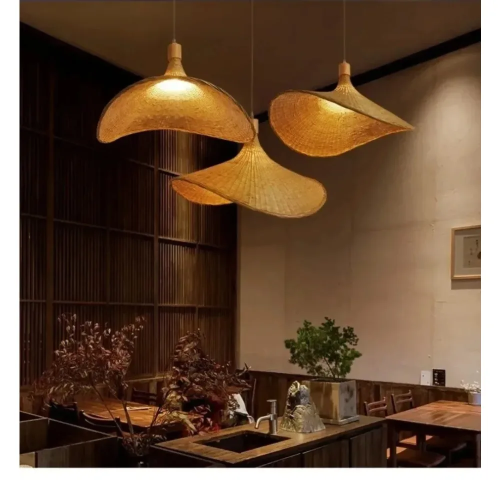 JOYINLED الروطان اليابانية الثريا الجديدة الصينية الخيزران قلادة ضوء لغرفة الشاي جزيرة مطعم LED مصباح معلق Dia.30cm