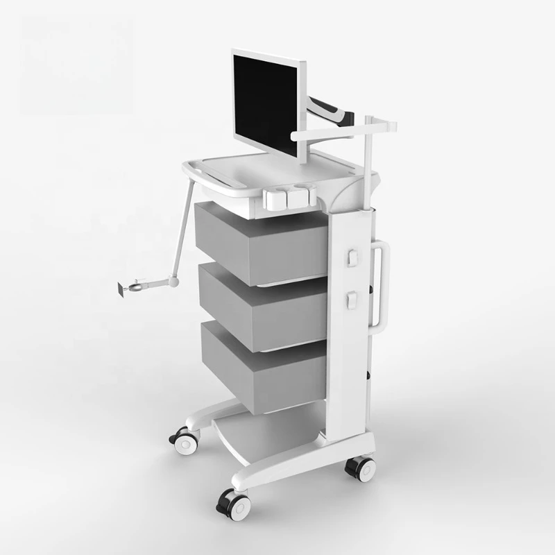 

Medical Endoscope Trolley Cart Modern Design Mobile Hospital Workstation ABS Medicine Trolley with Aluminum Alloy Material