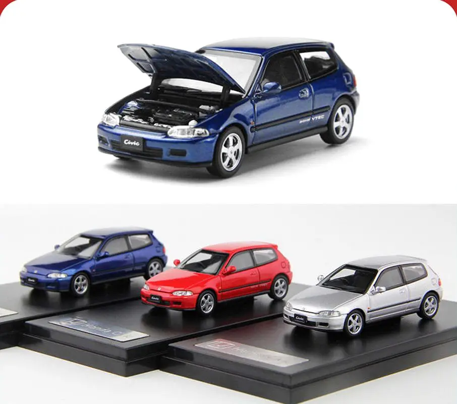 LCD 1/64 Hond CIVIC Classic CIVIC SiR II(EG6) can open the hood - alloy car model set