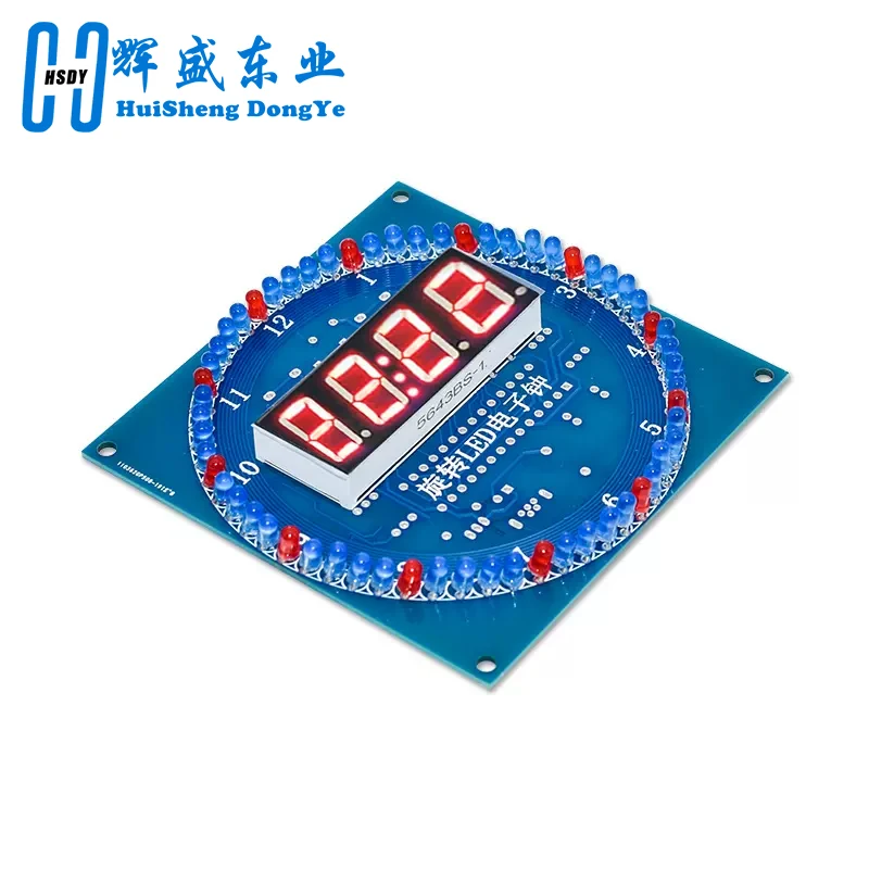 Rotating LED Display Alarm Electronic Clock Module Water Lamp DIY Kit Light Control Temperature DS1302 C8051 MCU STC15W408AS