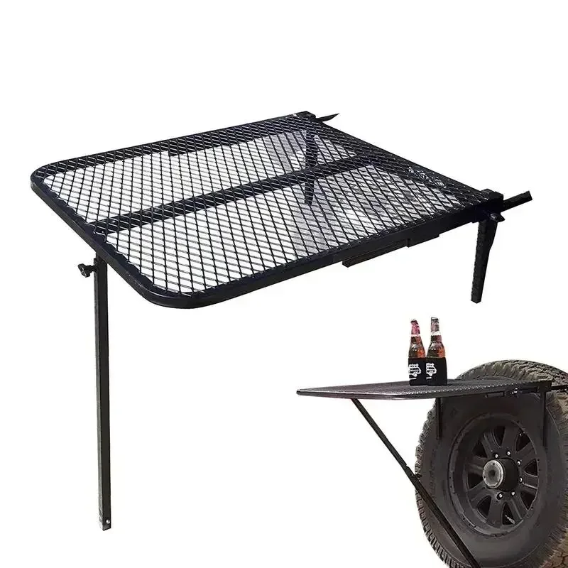 Outdoor Travel Working Picnic RV Camping Table RV Tire Desk Alloy Steel Portable Folding Vehicle Wheel Table Board Use On Tires