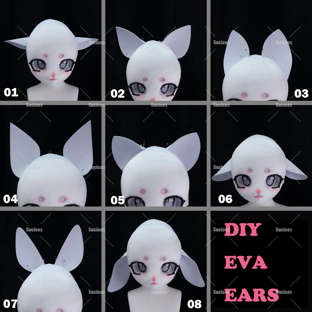 

DIY Furry Fursona Cat Fox Wolf Dog Sheep Bunny Ear Model Handmade Fursuit Kigurumi Base EVA Ears Material Models Accessories